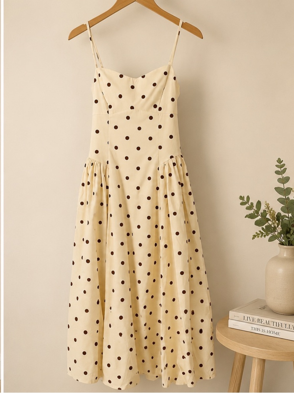 Camila Coelho Cream Polka Dot Sweetheart Maxi Dress - Picture 5 of 6